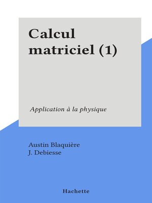cover image of Calcul matriciel (1)
